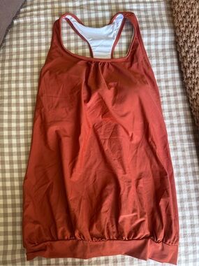 Coral reef chase swim top Rust Red Racerback Tank Top